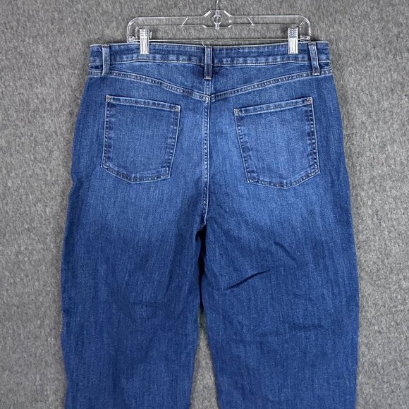 Chicos Jeans Womens 2.5R/Size 14R Blue Stretch Denim Straight Leg Cropped Length - Picture 10 of 13